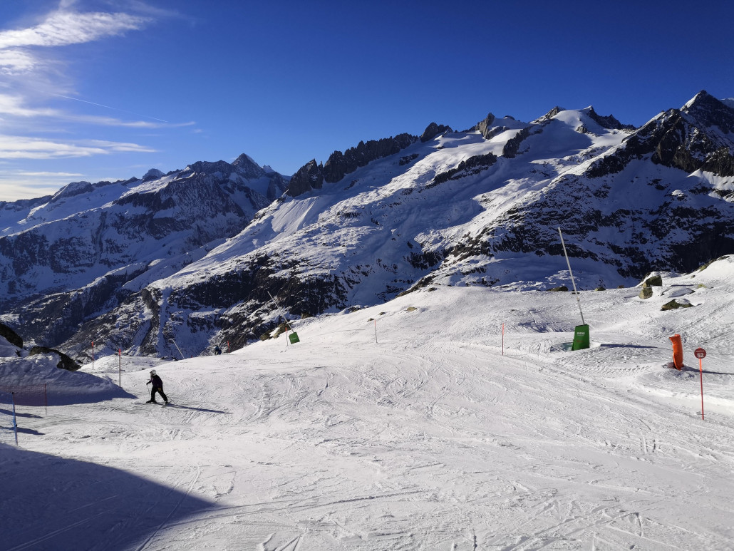 Piste vom Bettmerhorn hinunter.
