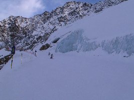 Piste 33 am Gletscherbruch (02.12.)