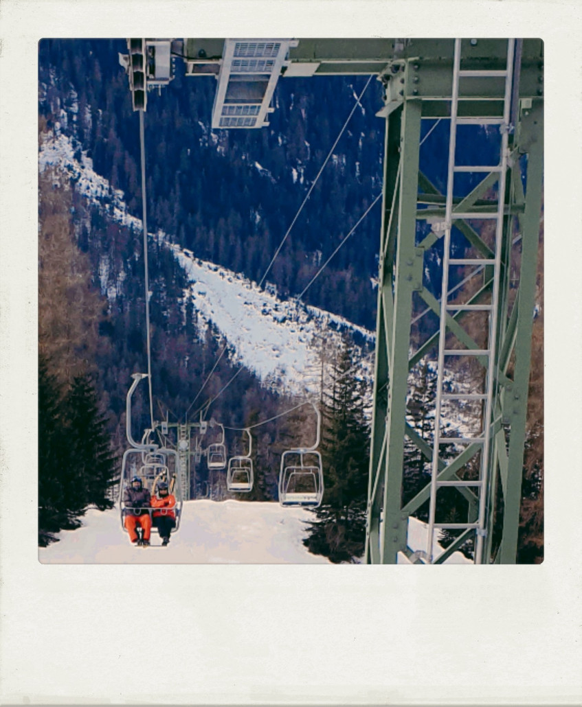 Rückblick zu meinen Eltern im Sessellift.