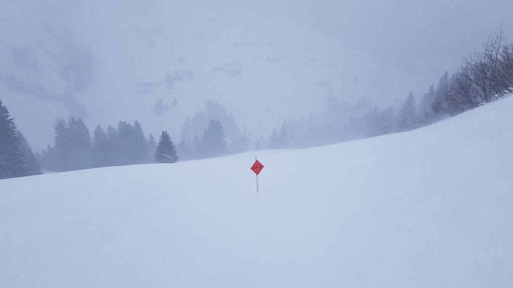 Ob die Schilder wohl noch im Schnee versinken?
