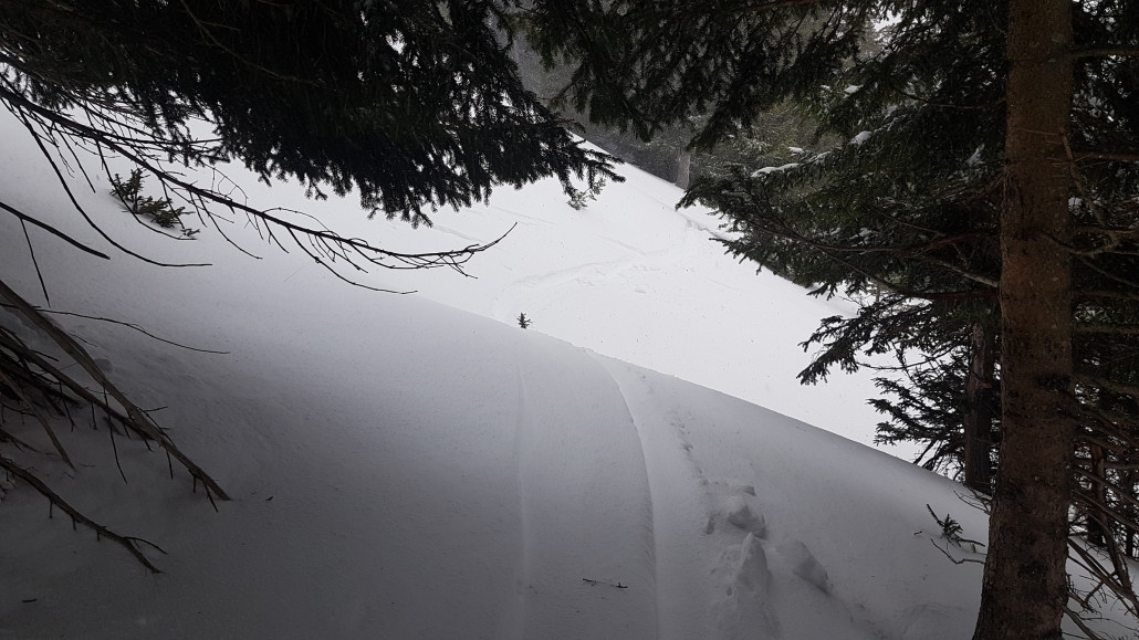 10 cm Graupelschicht begräbt den schönen Schnee