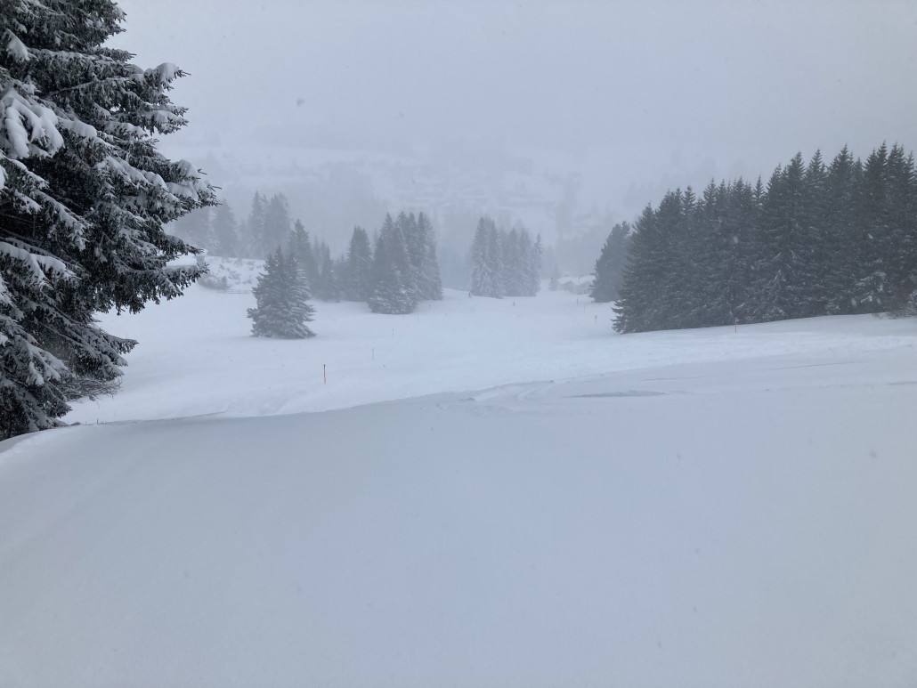 Blaue Piste am SL Crestas