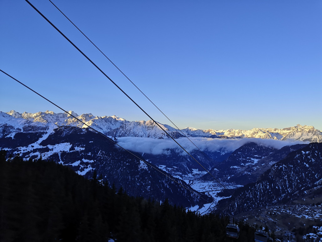 Verfrühte Bergfahrt kurz vor halb neun Uhr für mich, dank einer Ausnahmebewilligung.