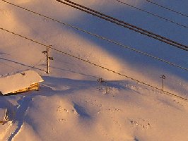 Bereich der Zwirbelkurve, Trag- und Zugseile der Stockhornbahn, Dezember 2005