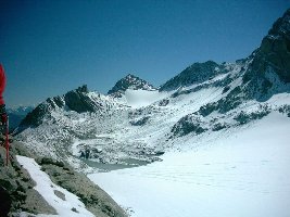 Bild in Richtung Lünersee (Gipfel Zirmenköpfe und Felsenkopf)