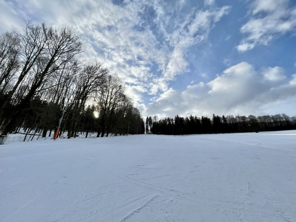 Blick bergwärts, viel Platz und nix los