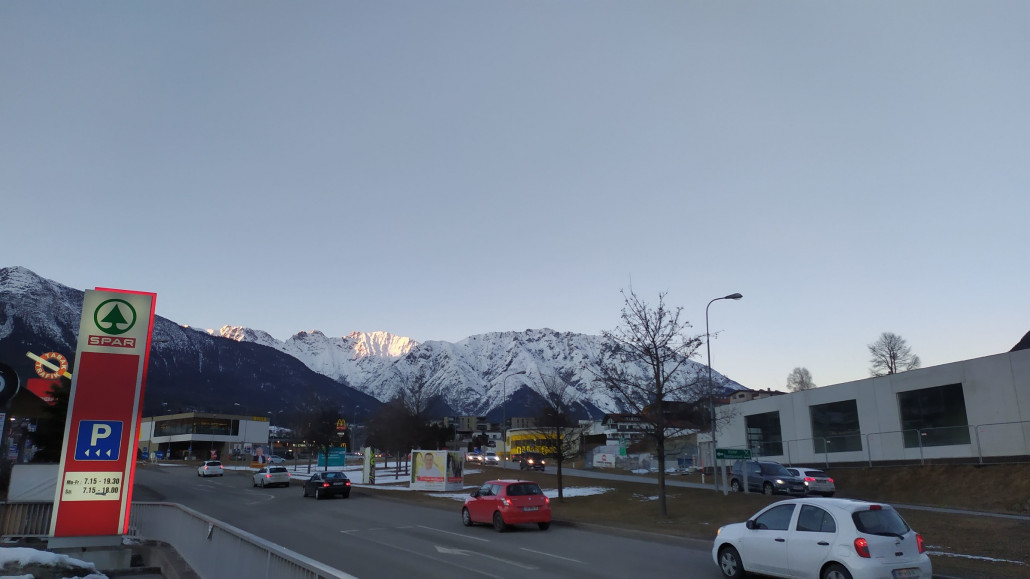 Abends ging es zur Ferienwohnung nach Zams, hier die letzten Sonnenstrahlen in Imst