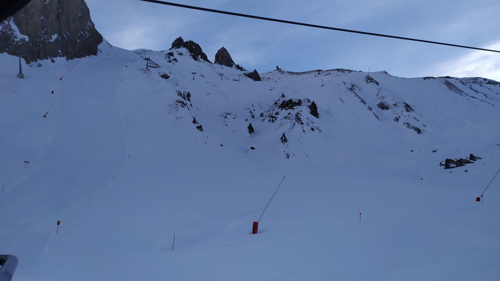 Lange Wand sah in der Früh gut aus, leider war die Bahn noch eingarangiert