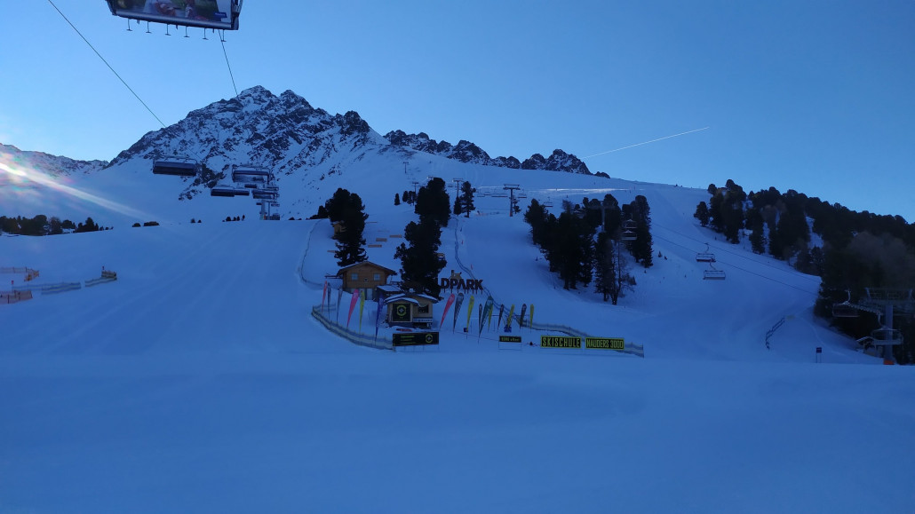 Erster Blick auf die breiten Pisten