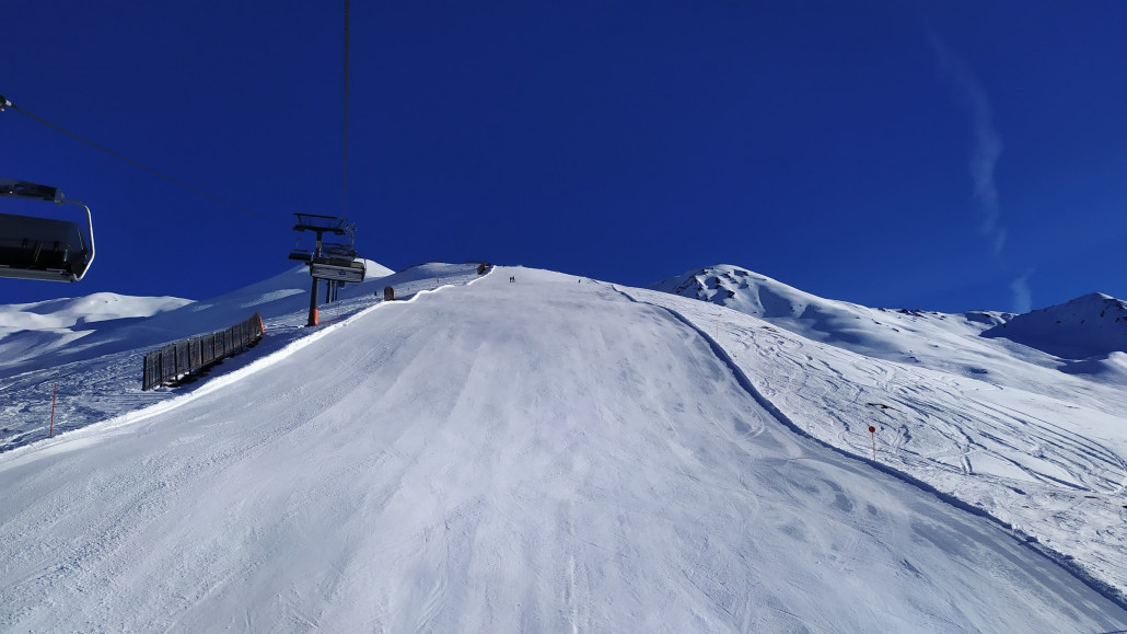 Kleinere Absätze in der Abfahrt unter dem Sessel