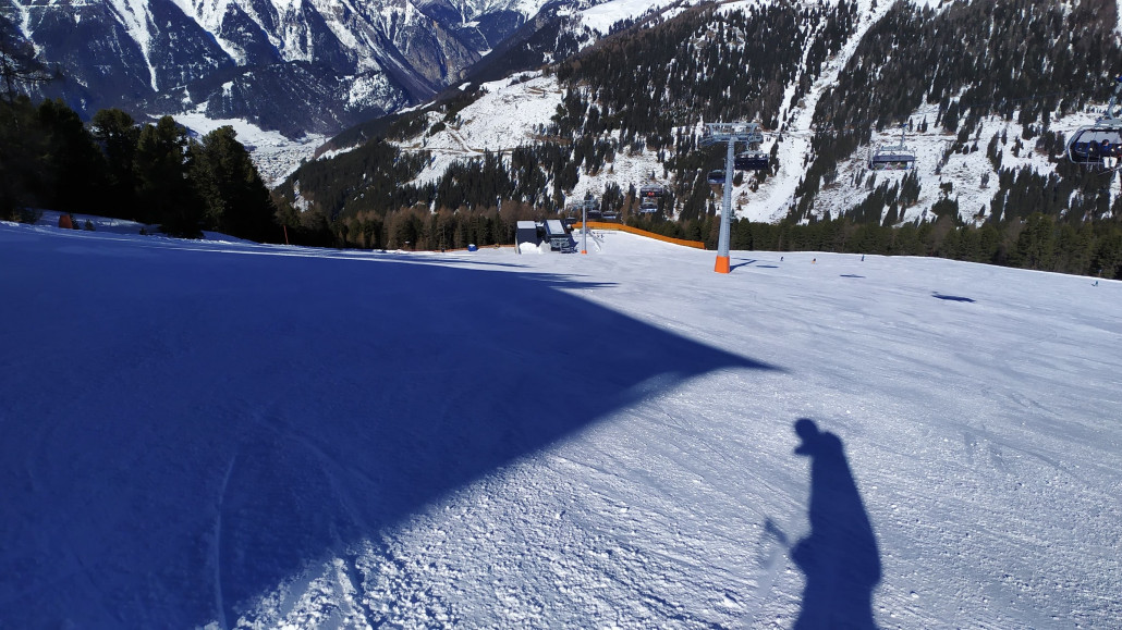 Mittags waren die Pisten noch in sehr guter Verfassung
