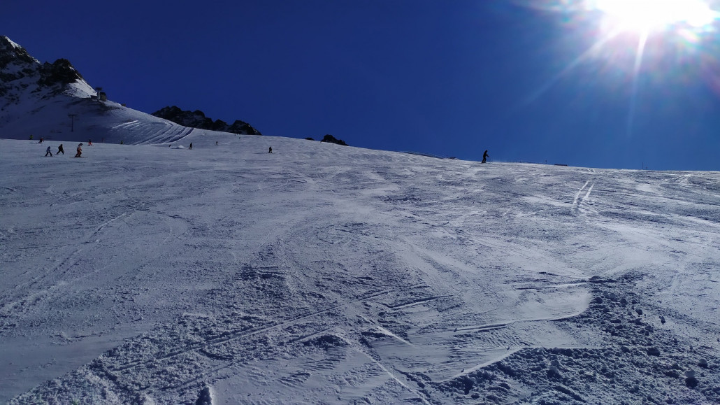 Selbst um 14 Uhr waren die Pisten noch sehr gut zu fahren