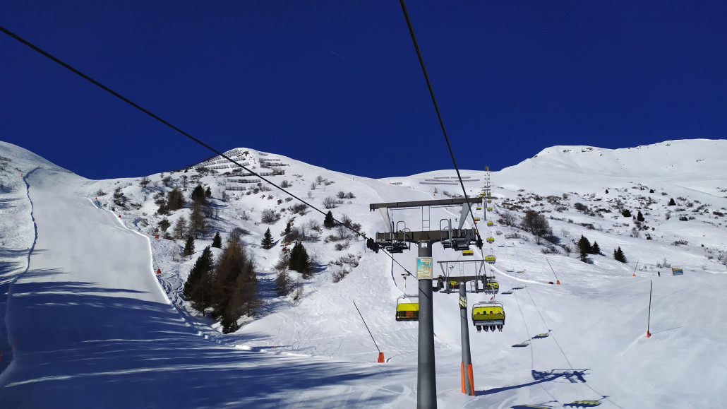 Dann ging es mit der Sattelbahn nach oben