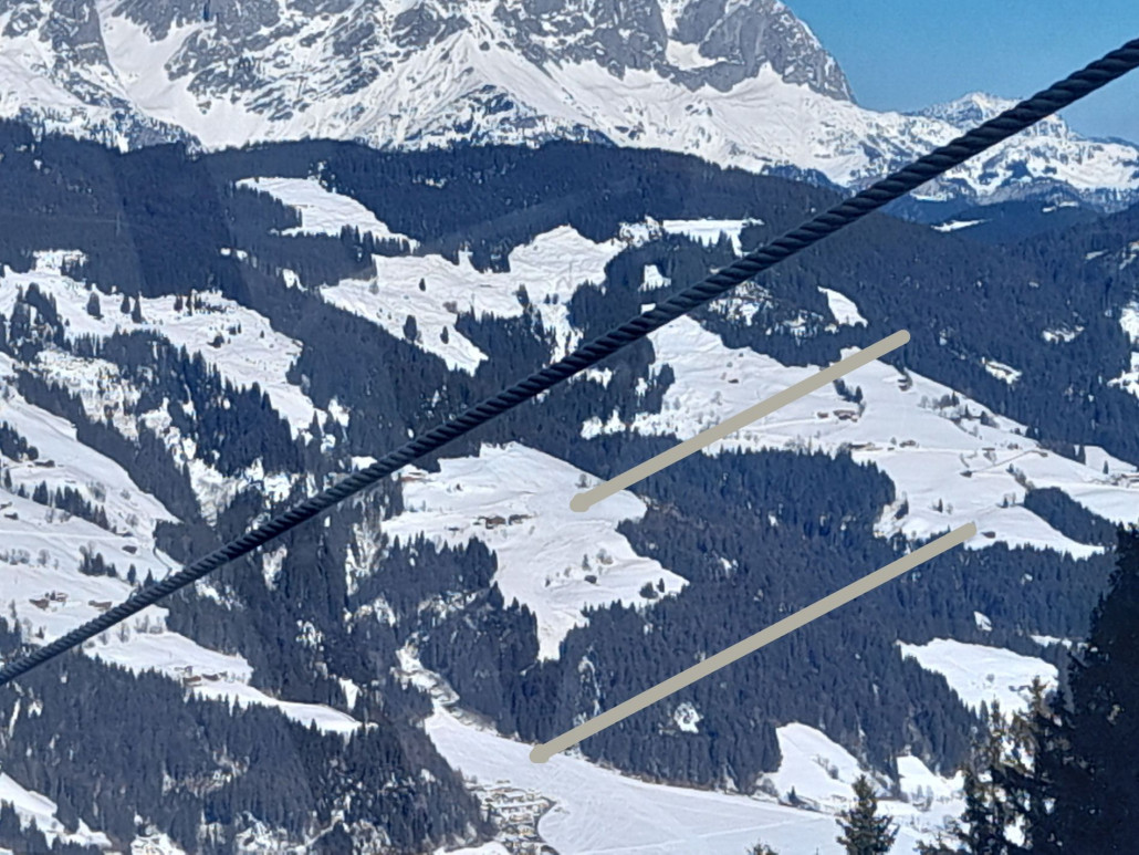Blick zum unteren Teil der Tanzerabfahrt