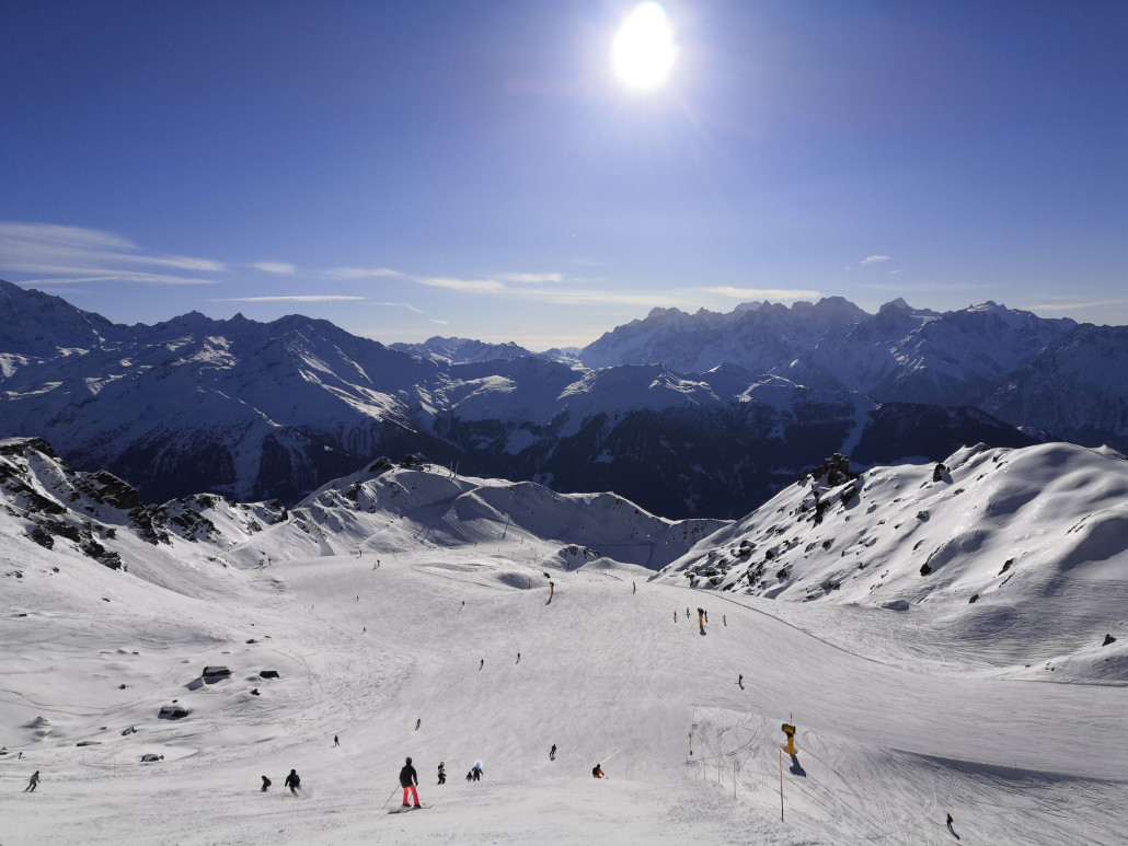 Zurück in Verbier, etwas unterhalb von Les Attelas.