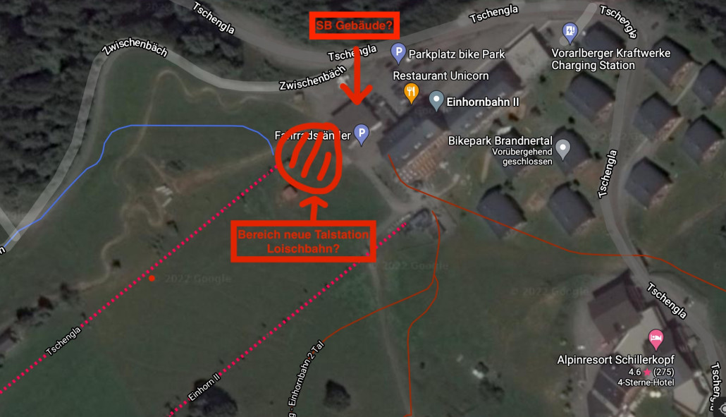 Vermute Position Talstation zukünftige Loischbahn