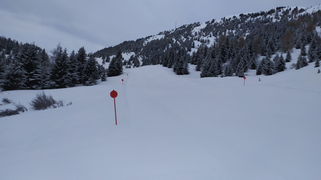 Die Abfahrt war noch fast unbefahren