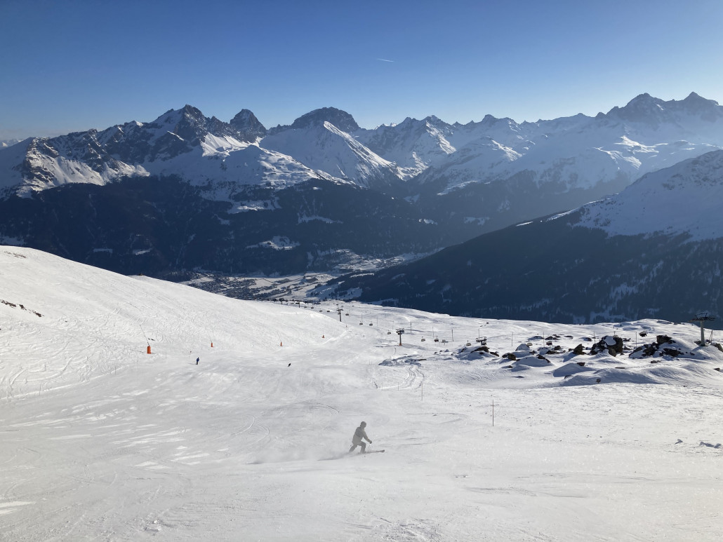 Der erste Hang der Piste 7 gefällt mir sehr gut.