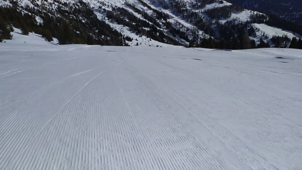Im oberen Teil waren die Pisten wie erwartet hart