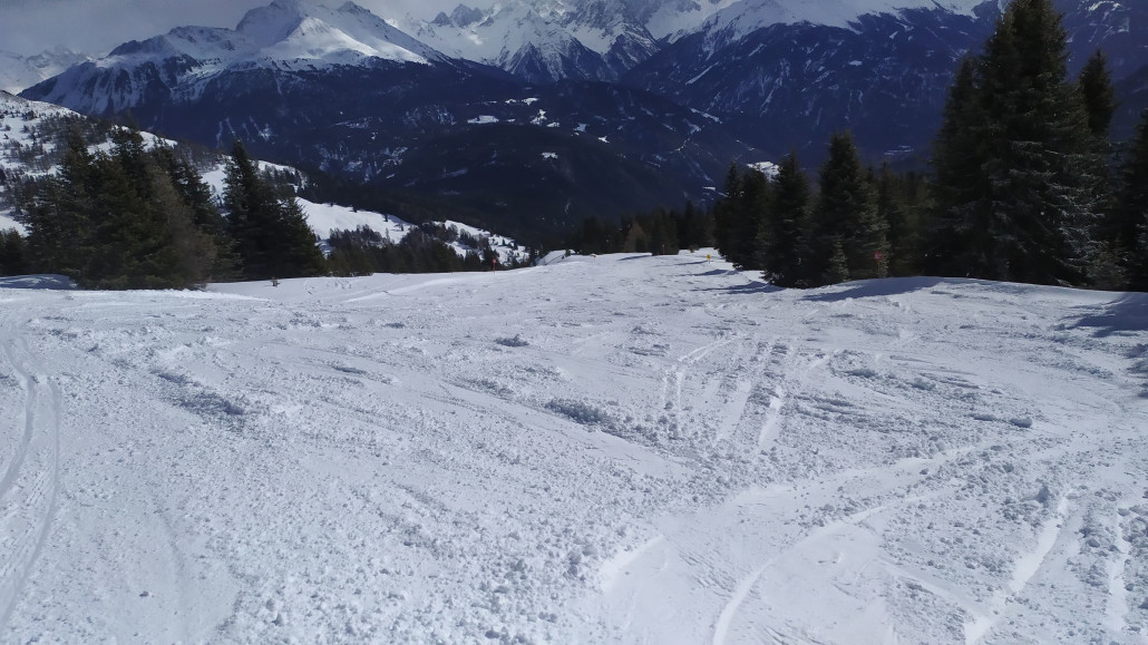 Bei der Venet Süd waren die Pisten schon ein bisschen ausgefahren