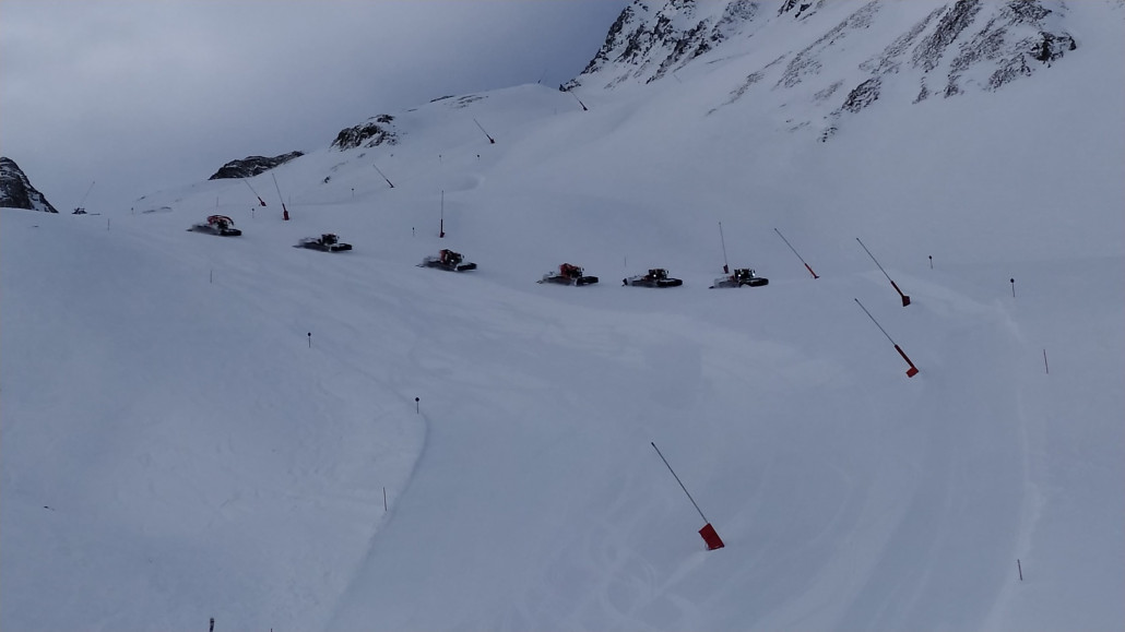 Dort kam noch die Pistenraupenarmada, danach war die Piste super zu fahren