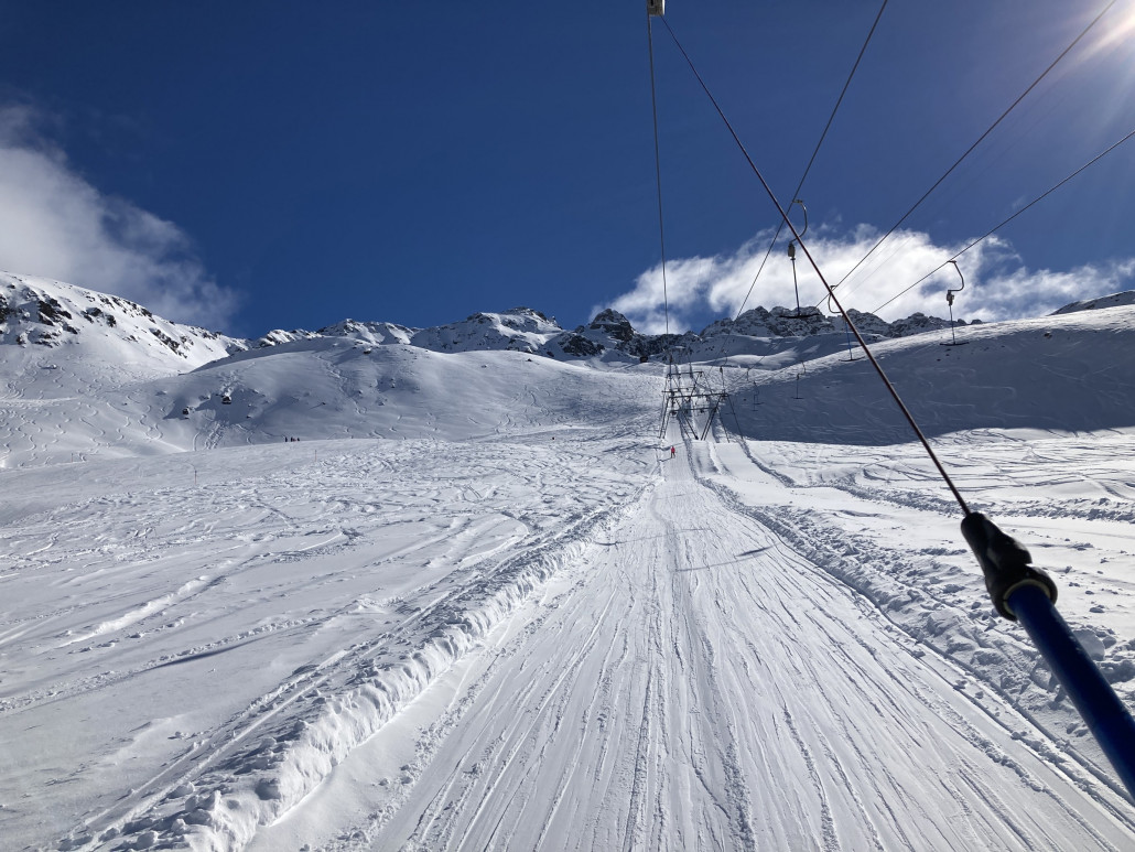 Nüllisch-Schlepper. Der Geländekessel, in dem der Lift verläuft, hat mir gefallen.