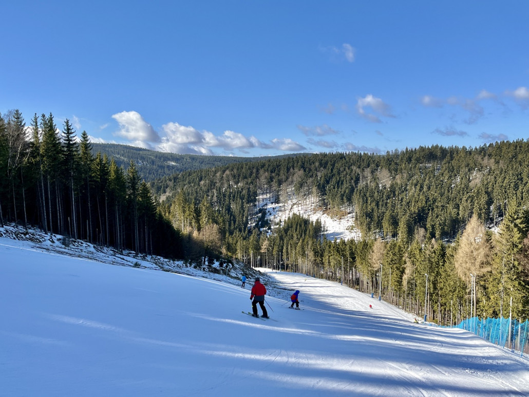 Mittelteil der Abfahrt Nr.1 wirklich perfekt, hier war der Schnee anfangs noch pulvrig