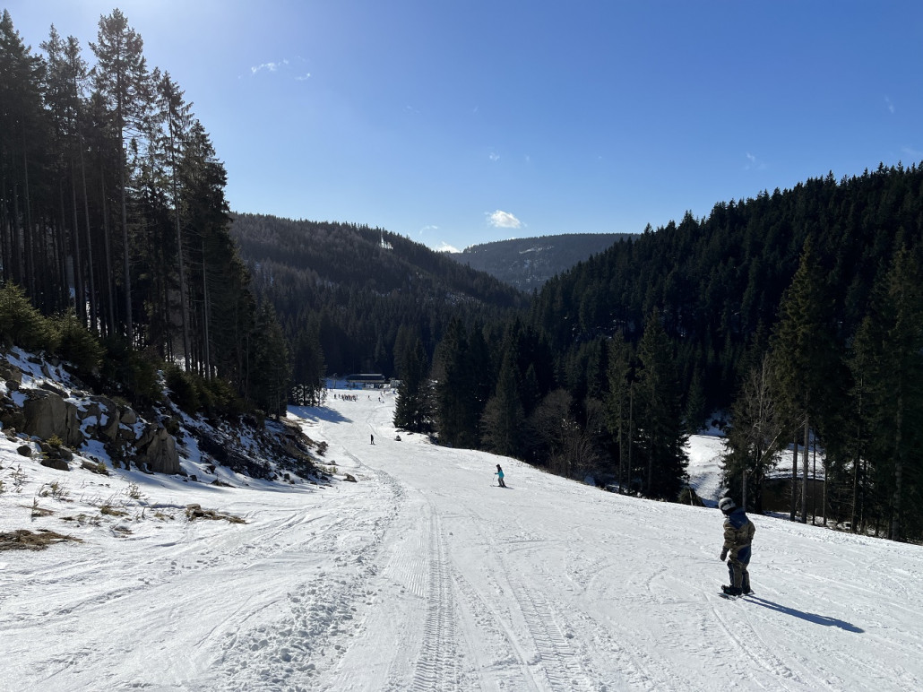 Zielhang der Abfahrt 5 und der Weg zur Talstation der 4KSB "Modes Grund"