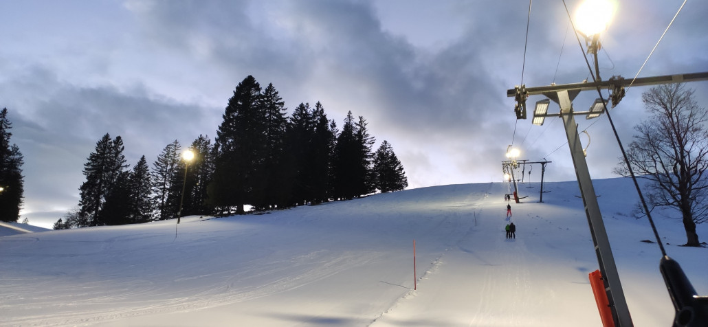 Wolkenspiel, rote Piste