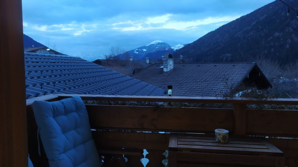 Der abendliche Blick zum Patscherkofel, aus der neuen Unterkunft