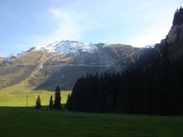 Blick Richtung Titlis (Fussmarsch auf den Trübsee)