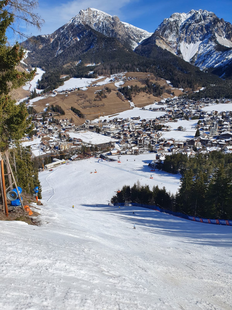 Piste Erta mit Blick auf St. Vigil