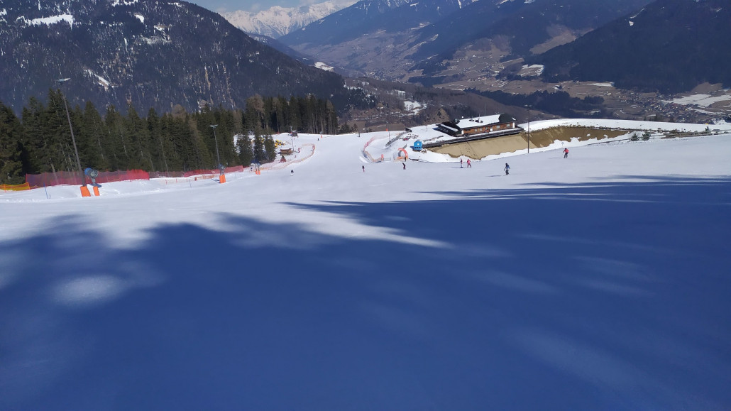 Auch die blaue Pisten waren spitze zum Carven