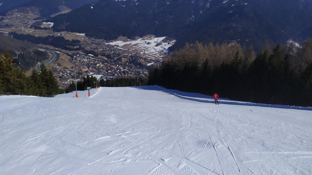 Auch die Talabfahrt war komplett frei