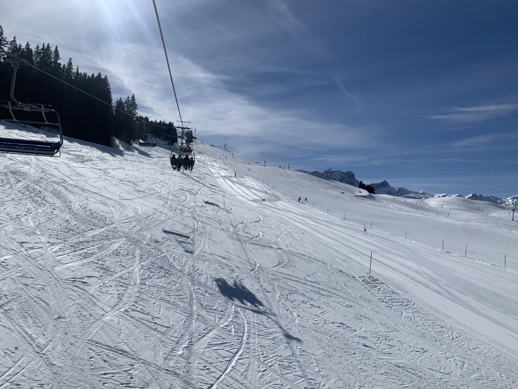 Oberer Teil der zweiten Sesselbahn