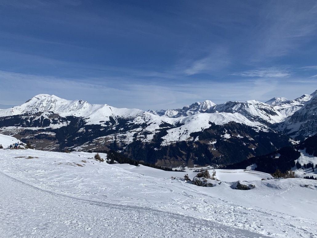 Blick über den neuen Speichersee zum Metschstand (Ausstieg SL Leiterli)