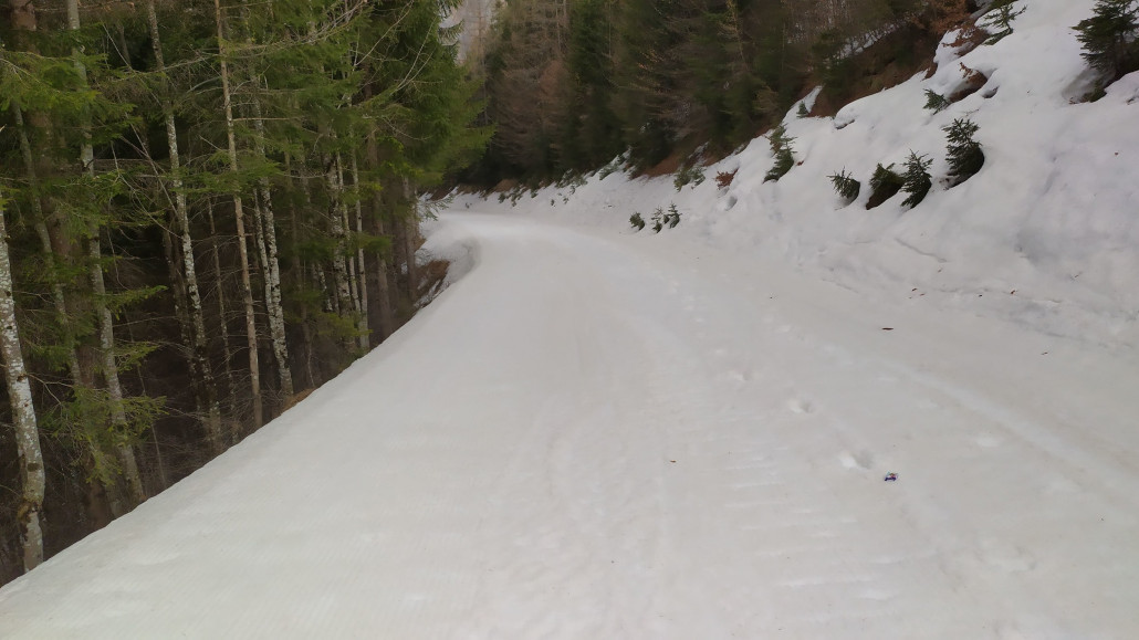 Hier wurde der Schnee dann sehr stockend
