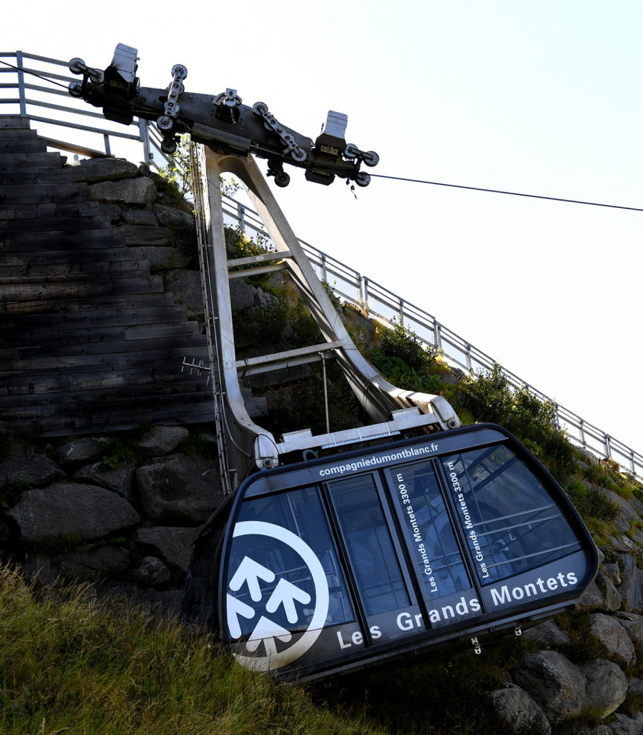 Kabine 2 (Sektion 1: Spur rechts), am Tag nach dem Zwischenfall (Croix de Lognan Mittelstation)