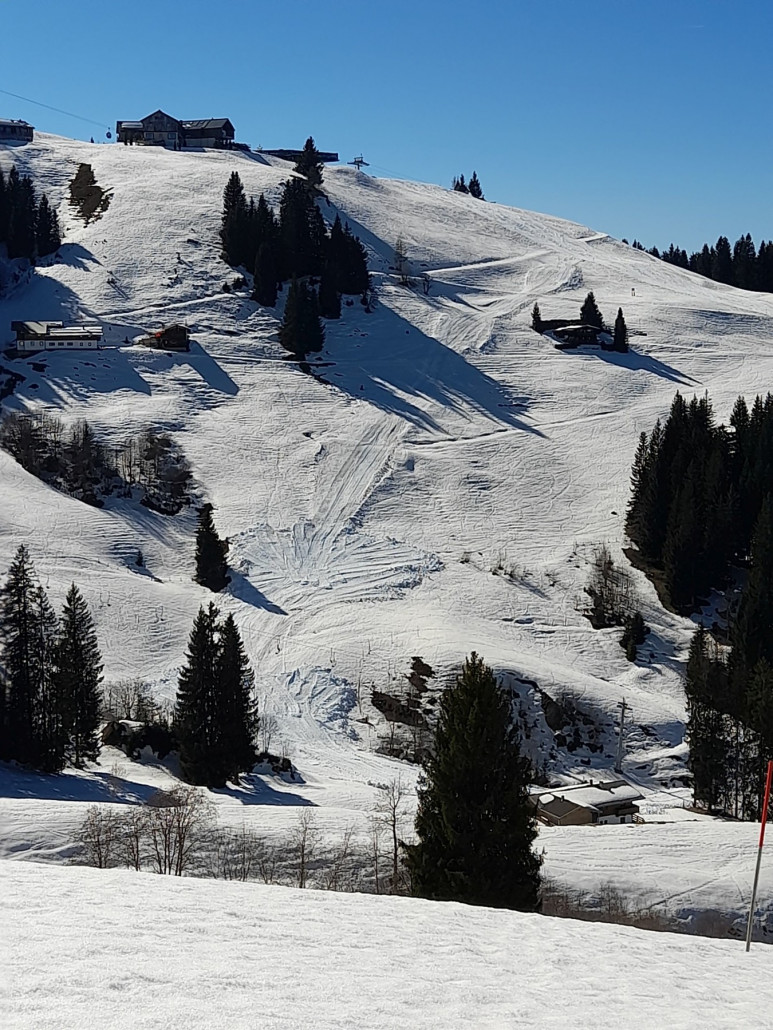 Piste Kraftalm - Kasbichl: "umsonst" beschneit, weil nicht geöffnet -> umsonst vom Nutzen her