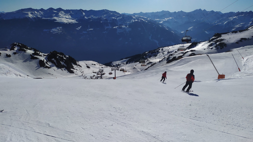 Als erste Fahrt gings mal vom Wimbach-Express über die neue Piste zum Sunjet und dort die Standardabfahrt hinunter