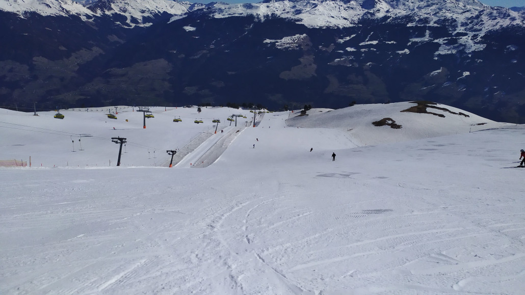 Die Piste links des SL war dann noch phänomenal