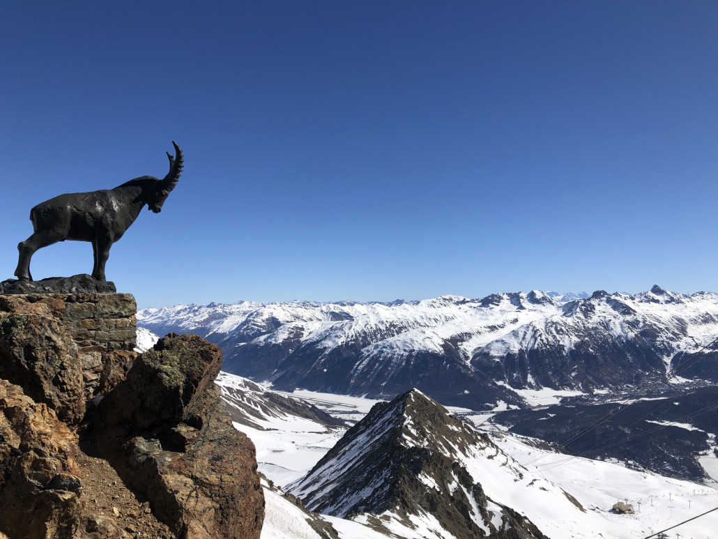 Ein typisches Touristenfoto am Piz Nair