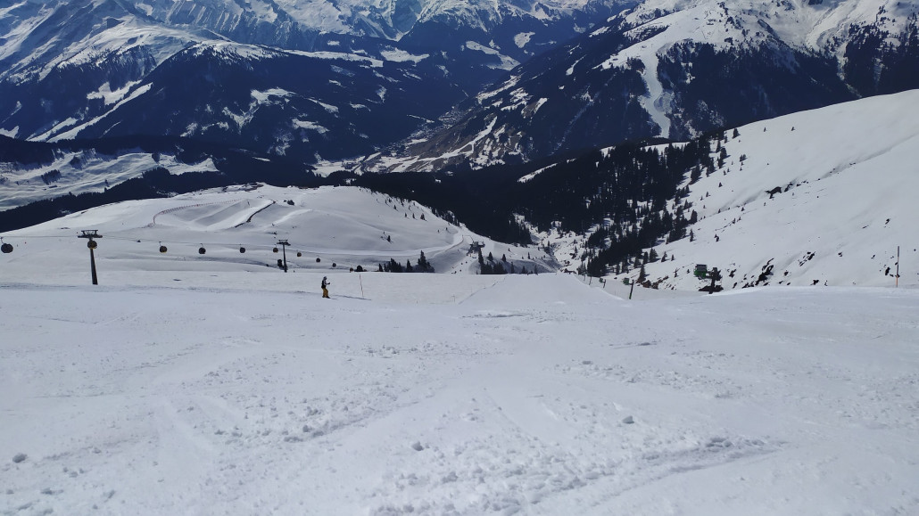 Links der Gondel ging es noch sehr gut