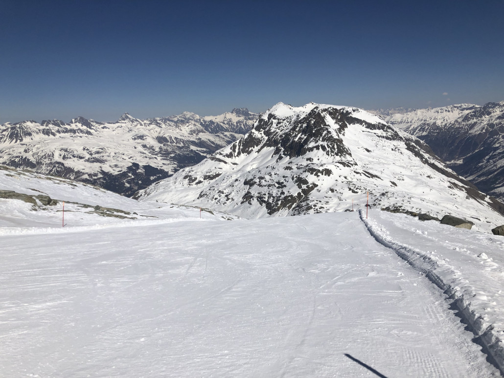 Roseg Piste am Gipfel