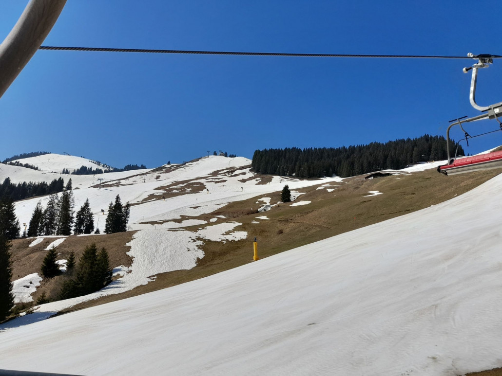 Blick Richtung Köglbahn und Verbindungspiste Alm-Kögl