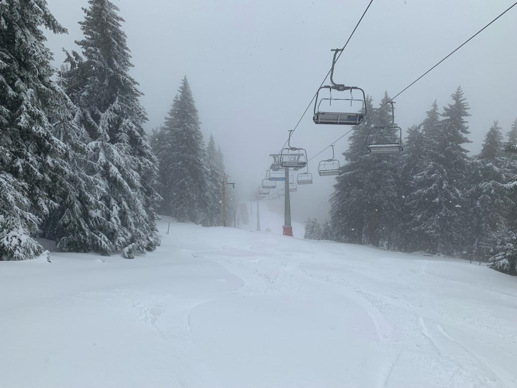 Suzuki Bergab. <br />War stellenweise rel. Anspruchsvoll zu fahren wegen der Altschneetäler unter dem Neuschnee.