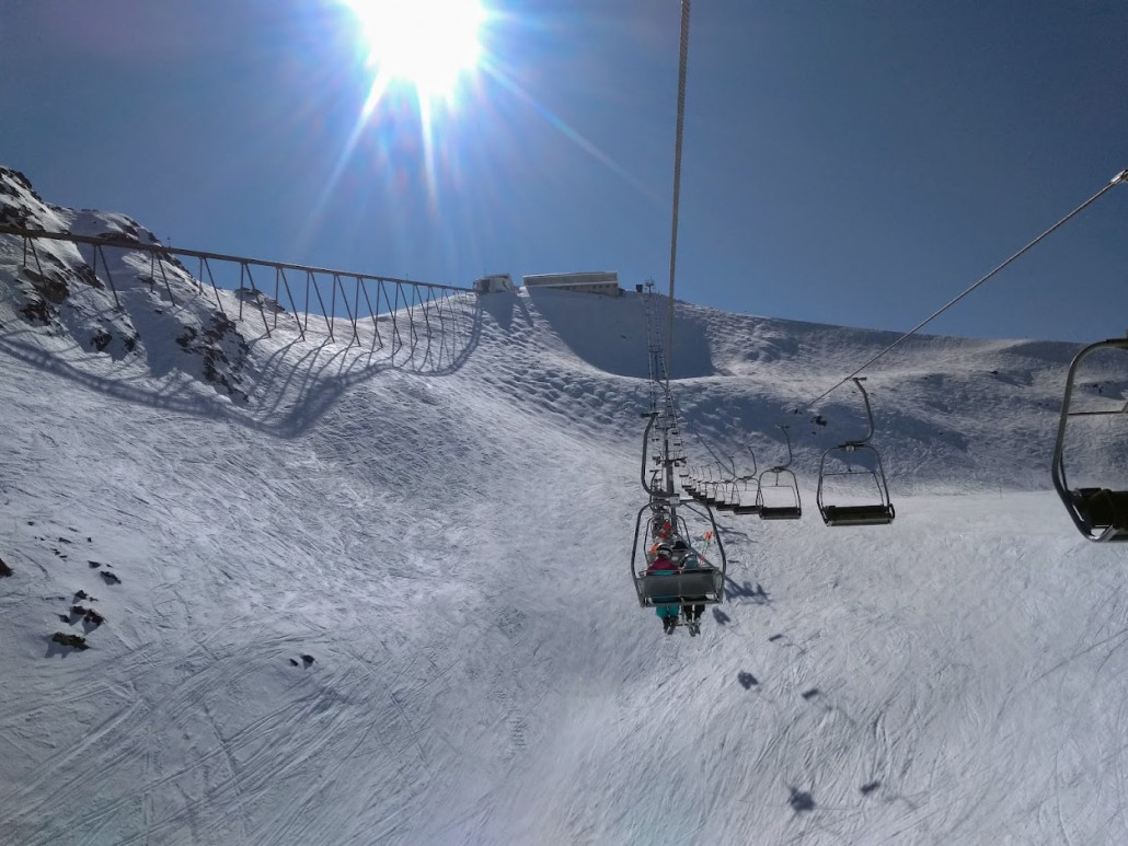 Doppelsessellift Hoadl 2. Fahren wir etwas langsamer, aber rauf auf den Hoadl!