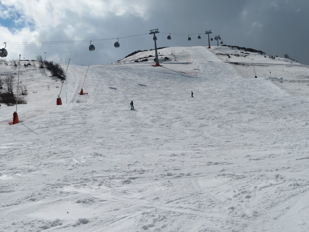 zerwühlte Pisten am Nachmittag Richtung Galtür