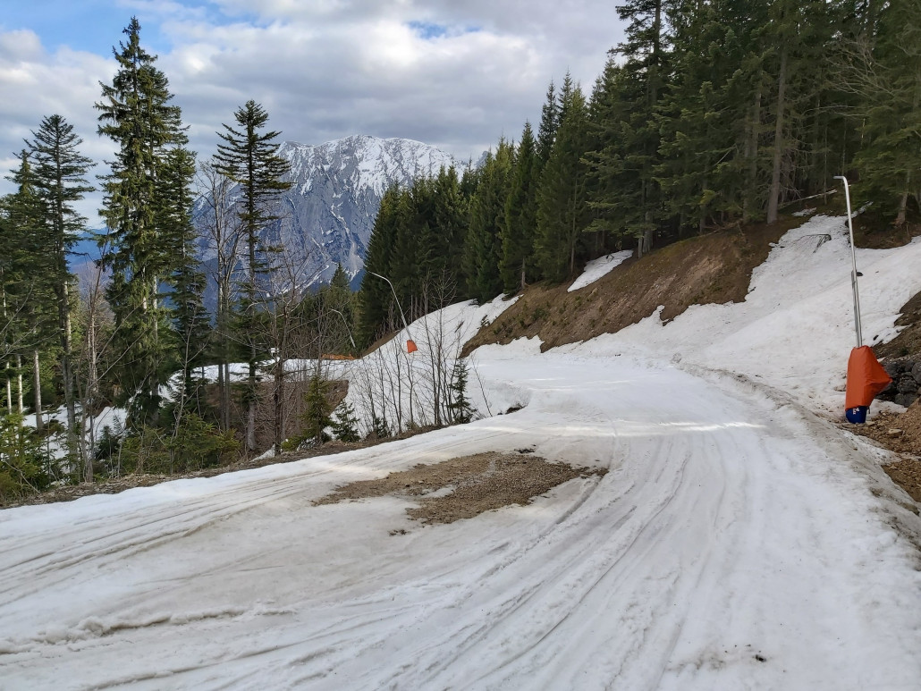 Noch auf der Offiziellen geöffneten Piste.