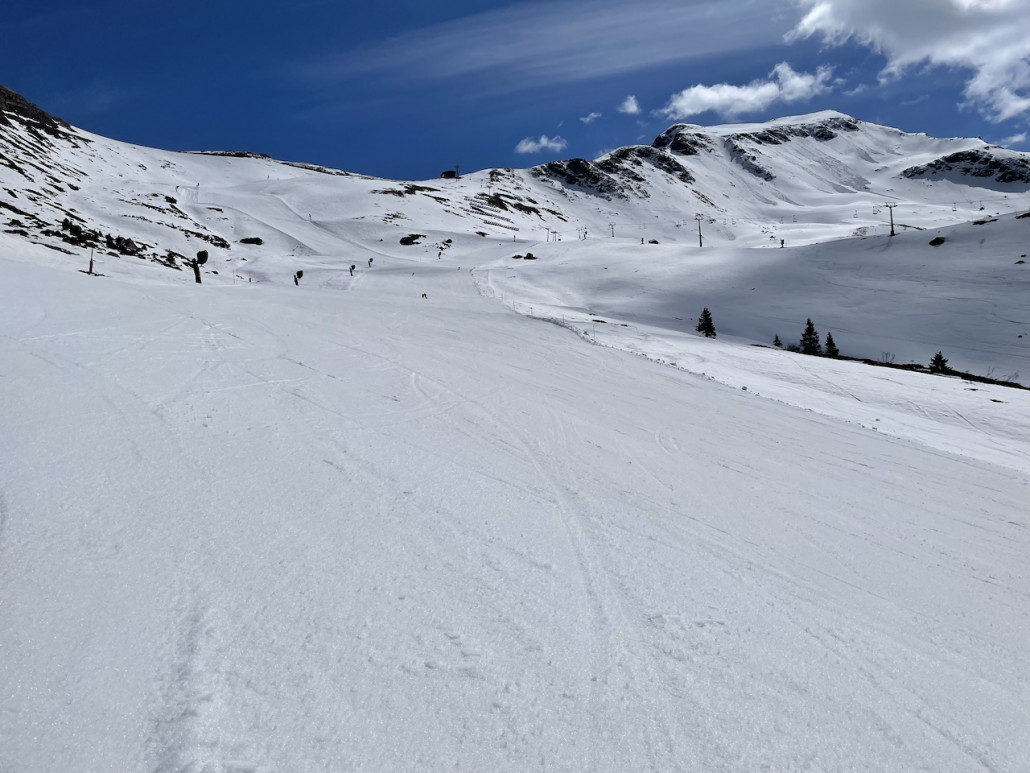 Das Jungeralmgebiet am Nachmittag sicherlich erste Wahl und bietet dann auch Mitte April noch sehr gute Bedingungen.